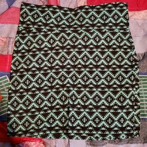 Mint green/teal Aztec printed pencil skirt